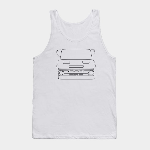 Ford D Series 1960s British classic lorry outline graphic (black) Tank Top by soitwouldseem